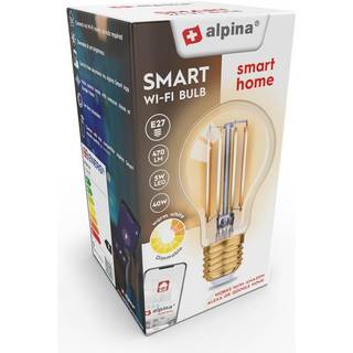 Alpina WiFi Smart E27 LED Filament varm hvid 5,5W 470 lm