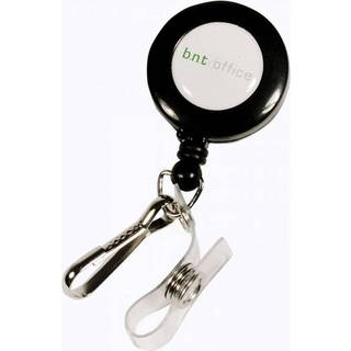 Office kortholder med yoyo sort, pakke med 10 stk