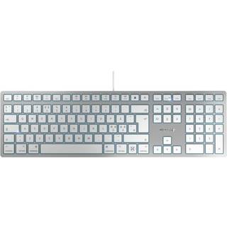 Cherry KC 6000C Slim tastatur kablet til MAC, sølv/hvid