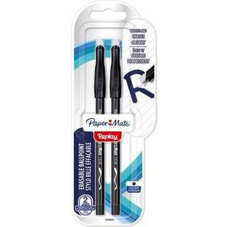 Paper Mate Replay Erasable Ballpoint Pen | Medium spids (1,0 mm) | Sort | 2 styk