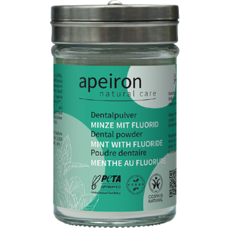 Naturlig Tandpasta Pulver APEIRON Mint + Fluor 40g