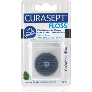 Curasept Dental Tape Waxed Classic Black Tandtråd med voks Med antibakterielle ingredienser Mint 50 m - 50 m