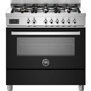 PRO96L1ENET Professional gaskomfur med ovn, 90 cm, sort