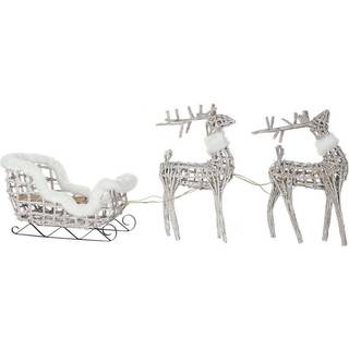 Julepynt DKD Home Decor LED Lys Hvid flet 60 x 30 x 37 cm (3 Dele)