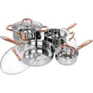 Gibson Home Bransonville 8 stykker rustfrit stål køkkengrej i krom og bronze
