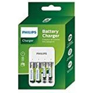 Philips Batterioplader med 4 Batterier