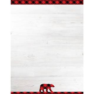 Store papirer! Black Buffalo Plaid Letterhead 8.5 """" X 11 """" 80 Count (2019119)