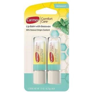 Carmex Comfort Care Lip Balm Stick med bivoks pebermynte læbebalsam - 0,15 oz hver 2 tælling