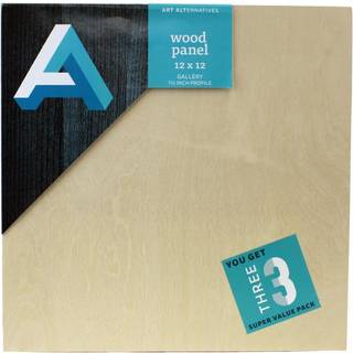 Kunstalternativer Tr?panel Super Value Gallery 12x12 pakke med 3 naturlige