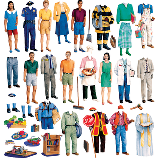 Little Folk Visuals Small Community Helpers Precut Flannel/Felt Board Figur 44 Pieces Set