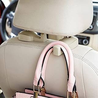 Ipely Universal Car Vehicle Back Seat Headtestrest Hanger Holder Hook til Bag Purse Cloth Grocery (Dark Beige -set p? 2)