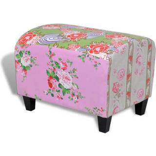 Patchwork Fodskammel I Blomsterdesign