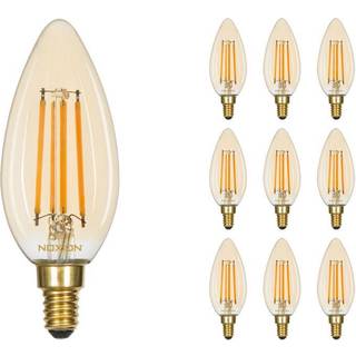 Fordelspakke 10x Noxion Lucent LED E14 Kerte filament Rav 4.1W 350lm - 822 ekstra varm hvid | dæmpbar - erstatter 40W