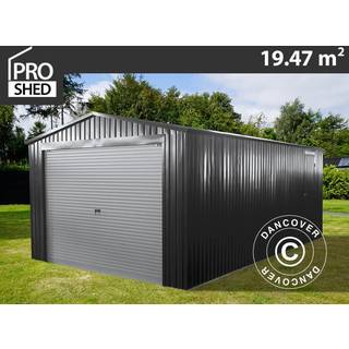 Metalgarage 3,38x5,76x2,43m, 19,47m²,ProShed®, Antracit