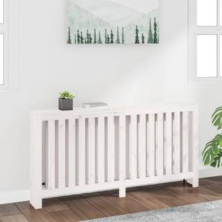 Radiatorskjuler 79,5X19X84 Cm Massivt Fyrretræ - Hvid / 169 x 19 x 84 cm