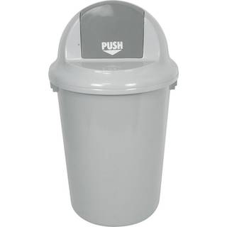 Affaldsspand med Push låg 90 liter grå