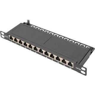 DIGITUS DN-91612S-SL-EA CAT 6A Class EA Patch Panel shielded 12-port 0.5U 10" black