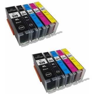 Rabatpakke - Canon PGI-570XL / CLI-571XL 2 x 5 farver PBK-BK-C-M-Y blækpatroner Kompatibel PGI-570XL 152 ml