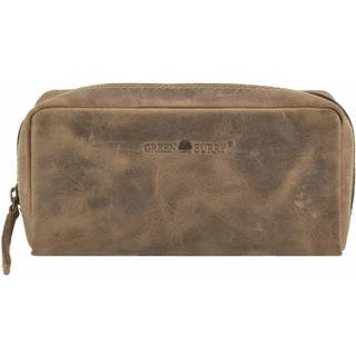 Kosmetiketui Leder 20x10cm "Vintage" antikbraun 1789C-25 | Greenburry.de