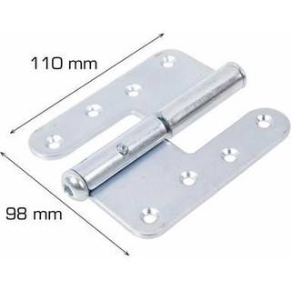 Dørhængsel venstre 110 mm elforzinket 2 stk.