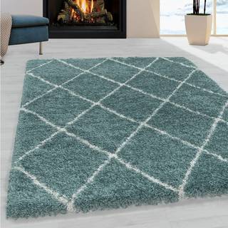 Alvor Shaggy tæppe Geometrisk - Blå - 200x290