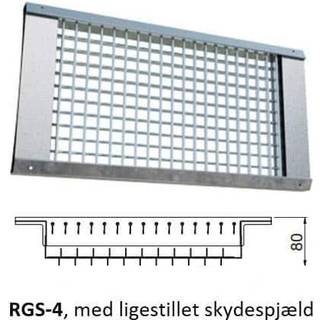 Lindab RGS rundrørsrist - RGS-4 - 625 mm - 125 mm (min. kanalmål Ø250)