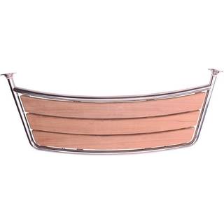 Badebro, teak &amp; syrefast rustfrit stål, 84 x 38 cm