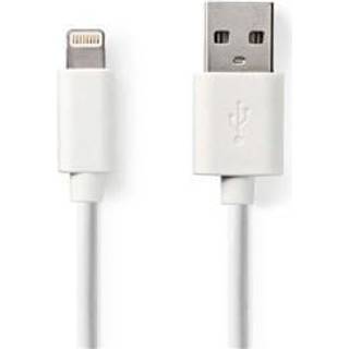 Nedis Lightning Kabel | USB 2.0 | Apple Lightning 8-pin | USB-A Han | 480 Mbps | Nikkelplateret | 2.00 m | Runde | PVC | Hvid | Mærke