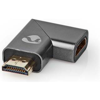 Nedis HDMI™ Adapter | HDMI™ Han / HDMI™ Stik | HDMI ™ -udgang | Guldplateret | Angled Right | Aluminium | Gun Metal Grå | 1 stk. | Cover Window Box