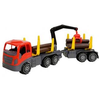 Plasto Tømmerlastbil med Grab, Trailer og Tømmer 74 cm