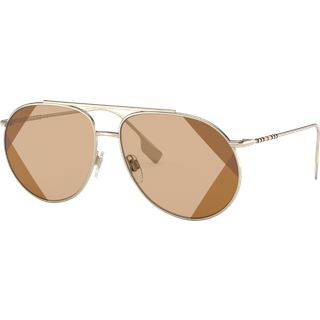Burberry Kvinde BE3138 110993 Solbriller Metal Guld klar Brun Pilot