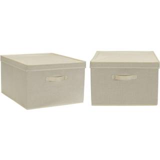 Husholdnings essentials jumbo stof opbevaringsbakker 2 pakke creme