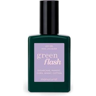 Manucurist - Green - Neglelak Ledlys - Green Flash - Dark Pansy 15ml - For Women - Lyserød