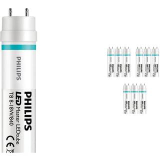 Fordelspakke 10x Philips LED Lysrør T8 MASTER Value (EM/Mains) High Output 8W 1050lm - 840 kold hvid | 60cm - erstatter 18W