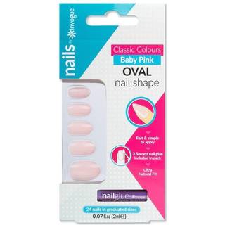 Invogue Baby Pink Oval Nails 24 pcs