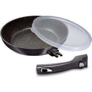 Berlinger Haus - Stegepande ø24 cm - aftageligt håndtag og låg - El / Gas / Induktion - Carbon Pro Edition