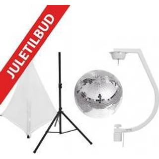 Eurolite Set Mirror ball 30cm with stand and tripod cover white TILBUD NU