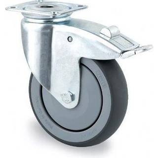 Tente 2477PJP125P50 Hjul Termogummi, bremse, plade 77x67 mm 125 mm