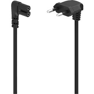 Hama Angled Euro Plug kabel 3 m (sort) - På lager i butik