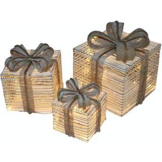 NORDIC WINTER Christmas gifts w/lights - set of 3 pcs - nature