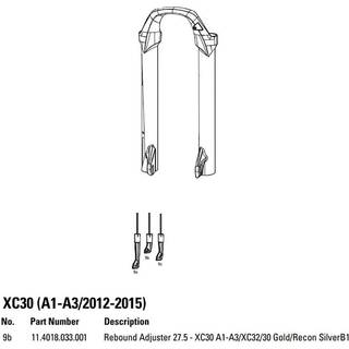 Rock Shox Rebound adjuster til XC30, 30 Gold 29''