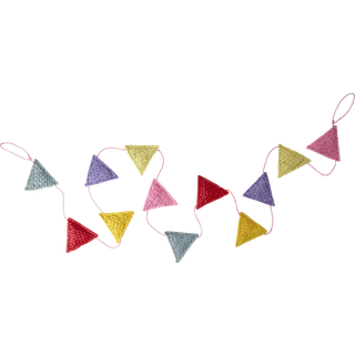 RICE Guirlande I Raffia Med Flag Multifarvet One Size      Unisex