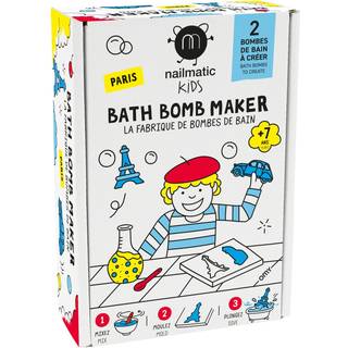 Neglmatisk Paris DIY Bath Bomb Kit - Bath Bomb Making Kit til børn Lav dine egne badebomber inkluderer Eiffeltårn & bilforme Veganske konserverin