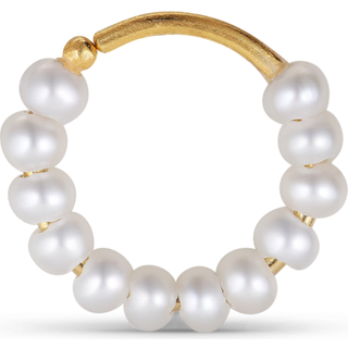 Jane Kønig - ROW Pearl Twist ørering m. perler i forgyldt sølv