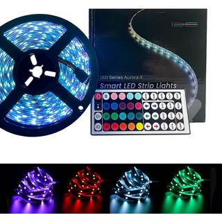 LED Strip lyskæde 10 meter m/Bluetooth, musiksensor og fjernbetjening