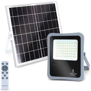 FORÅRSUDSALG - Aigostar - LED Projektør - 200W - 6500K - IP65 m. Solcellepanel og remote