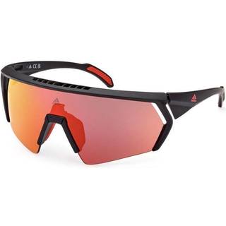 Adidas Sport Mand SP0063 CMPT AERO 02U Solbriller Injiceret Sort-opaque Rød Maske Normal Spejl