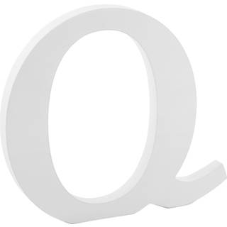 Træbogstav Q - hvid 20,5 cm høj