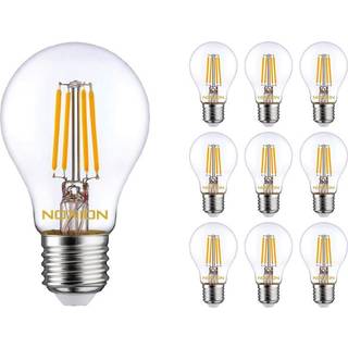 Fordelspakke 10x Noxion Lucent LED E27 Pære Filament Klar 4.5W 470lm - 822-827 Dim To Warm | Dæmpbar - Erstatter 40W