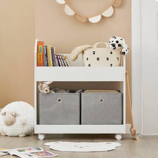 SoBuy Vægreol til børn med kasser - Hvid (KMB53-W)